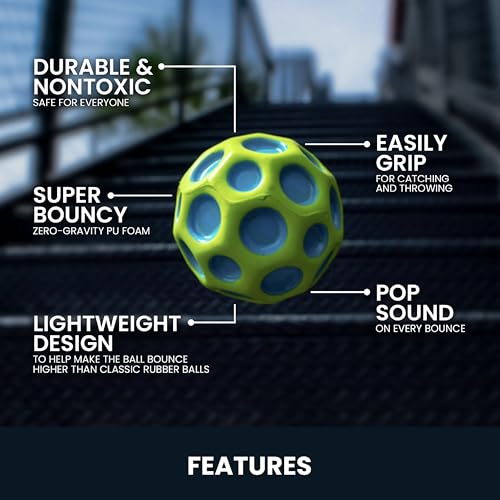 Waboba Gradient Moon Ball 2 Pack - Super Bouncy Wall Balls for Kids and Teens - Outdoor Sports Toy Gift - Rainbow & Undersea