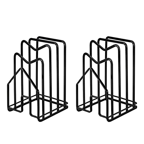 SUNFICON 2 Pack Cutting Board Racks Holders Pot Pan Lids Holders Chopping Board Organizers Thin Bakeware Trays Dry Display...