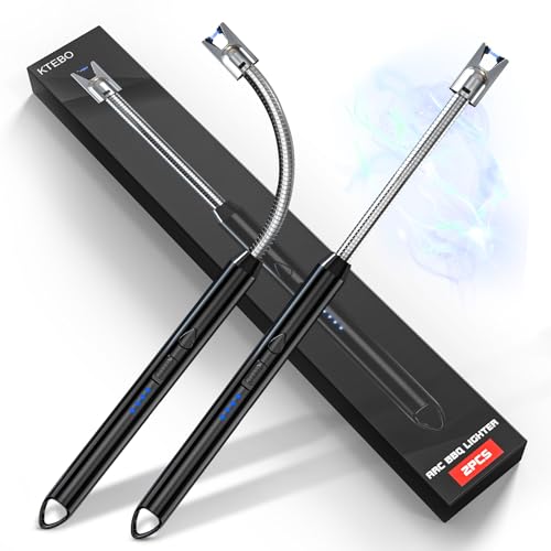 KTEBO 2 Pack Plasma Arc Electric Lighters Rechargeable - USB Long Reach for Scented Candles, BBQ Grill &Camping - Windproo...