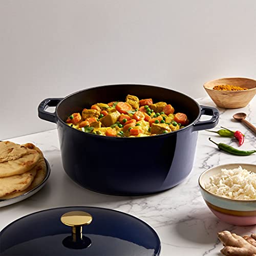 Milo by Kana 3.5-quart Enameled Cast Iron Dutch Oven with Lid | Premium Casserole Cooking Pot | Enamel Coating Inside and ...
