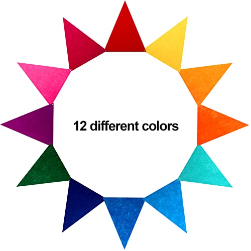 Outus 6 Sets Rainbow Pennant Banner Flags Garland Multicolor Bunting String Triangle Flags Bulk DIY Bunting Garland for Ca...