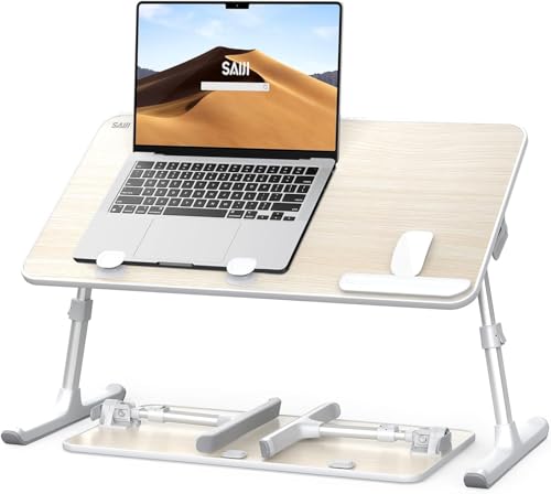 Laptop Desk for Bed, SAIJI Lap Desks Bed Trays for Eating Writing, Adjustable Computer Laptop Stand, Foldable Lap Table in...