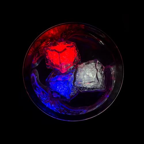 LED Light Up Ice Cubes for Drinks, Multi-Color Liquid Activated Waterproof Reusable Glow Ice Cubes for Party, Wedding, Bar...