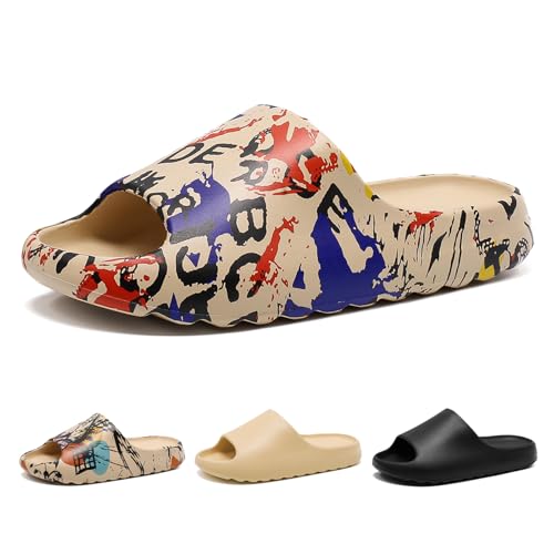 Cloud Slides for Women and Men, Comfort Platform Lightweight Slippers Slides, Unisex Foam Shower House Slippers, Summer Op...