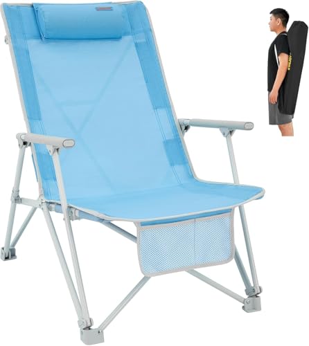 #WEJOY Folding Webbed Lawn Beach Chair - Heavy Duty Portable Outdoor Chair with Hard Armrest for Camping,Garden,Concerts,F...