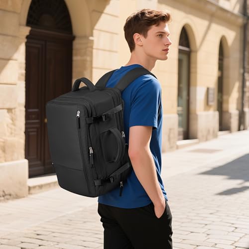 Hanples Travel Backpack for Women Men, Large Carry On Person Item Luggage Backpack, TSA Flight Approved 17.3 In Laptop Ba...