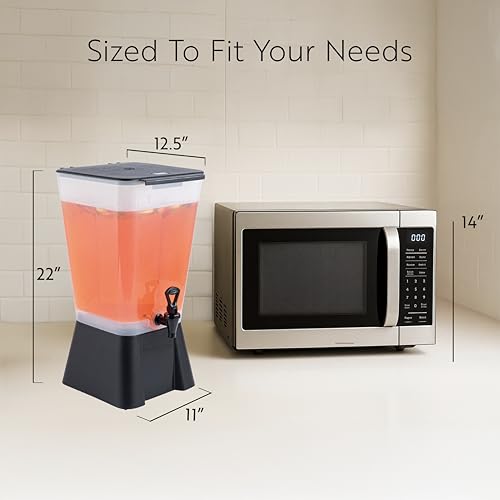 Restaurantware Bev Tek 5 Gallon Drink Dispenser 1 Dishwashable Beverage Dispenser--Detachable Tank Includes Decals Black P...
