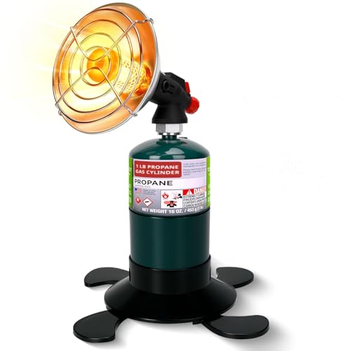 Portable Propane Heater for Camping, Outdoor Space Tent Heater, Self-Ignition Radiant Cordless Heater, Gas Heater with Fol...