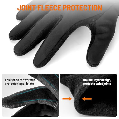 GXCROR Winter Gloves with Windproof & 3M Thermal Insulation, Touchscreen & Anti-Slip, Ideal for Running, Cycling, Hiking, ...