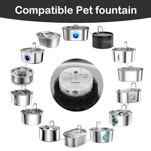 Cat Water Fountain Pump, Pet Water Fountain Replacement Pump SMA-800 Submersible Motor for Stainless Steel Indoor Cat Foun...