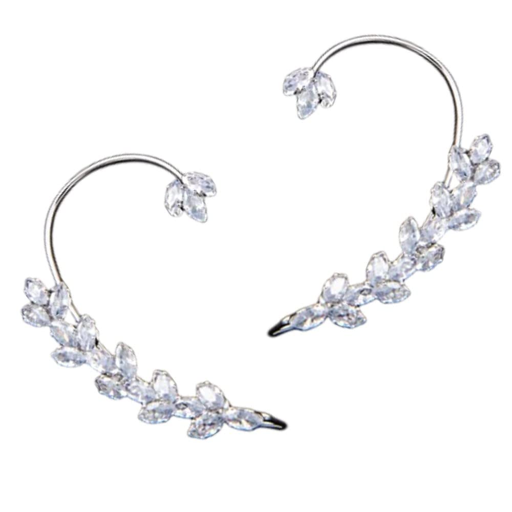 ZuDaling 2PCS Earrings Hook Without Pierced Ear Bone Clip Ear Clip (Silver Ear Clips)