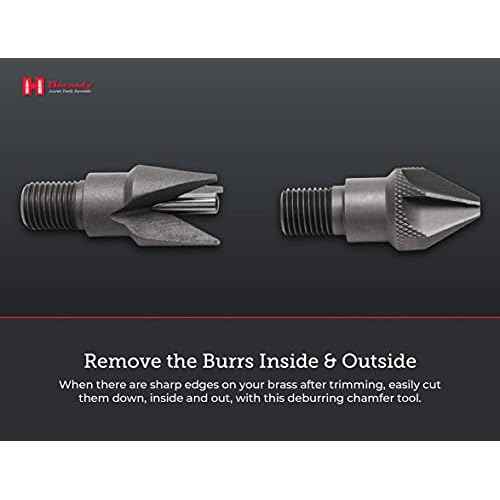 Hornady Cam Lock Trimmer Deburr Tool 050147 - Durable Chamfer and Deburring Heads Mount onto Cam Lock Case Trimmer -Case Prep Reloading Tools for Removing Burrs on Inside/Outside of Case Necks