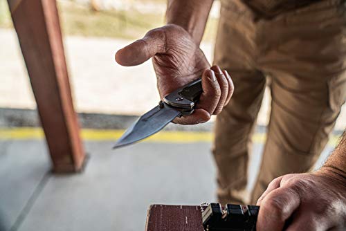 Smith & Wesson Freighter 7.6in High Carbon S.S. Folding Knife with 3.2in Drop Point Blade and Stainless/G10 Handle for Out...