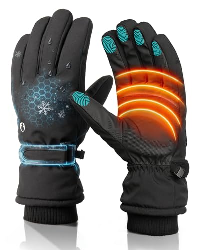 FURTALK Winter Gloves for Men Women Waterproof Windproof Cold Weather Touchscreen Warm Ski Snow Outdoor Work Fleece Lined