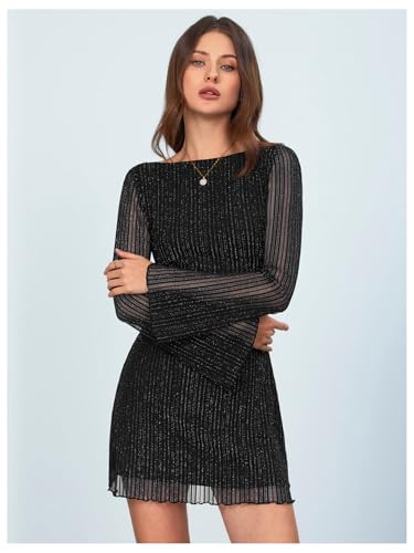 MakeMeChic Women's Cheetah Print Mini Dress Y2k Bell Sleeve Leopard Print Dress Going Out Outfits