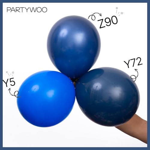 PartyWoo Navy Blue Balloons 99pcs Different Sizes of 36 18 12 10 5 Inch Dark Blue Balloon Arch Kit Garland for Graduation ...