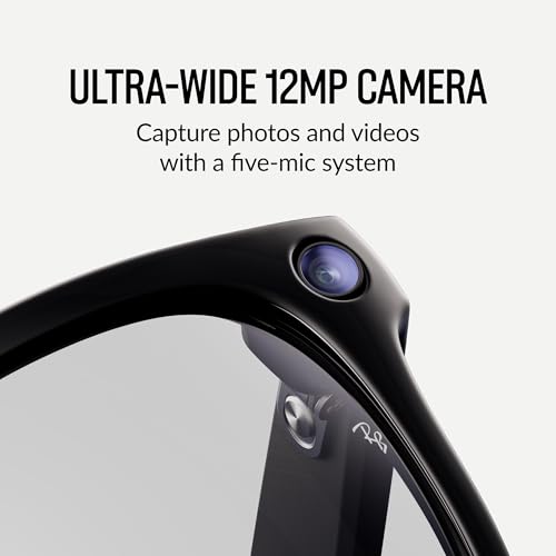Ray-Ban Meta (Gen 1), Wayfarer, Shiny Black | Smart AI Glasses for Men, Women — 12 MP Ultra-Wide Camera, Open-Ear Speakers...