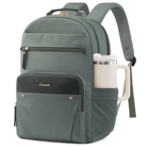 LOVEVOOK Laptop Backpack for Women with 2X Extra-Large Tumbler Pockets, 15.6" Work Backpack Purse, Travel Personal Item Ba...
