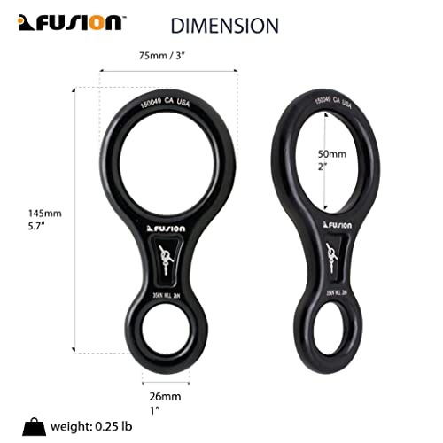Fusion Climb Aluminum Descender - Figure 8 Descender Black