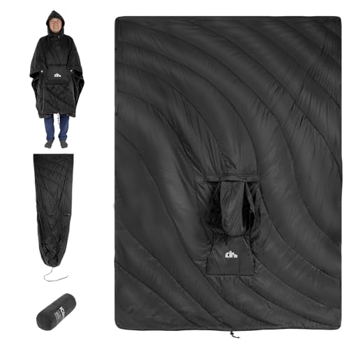 iClimb 1 Hooded 3M Thinsulate Insulation Warm Blanket and 1 Super Easy Assemble Cot, Ultralight Compact for Adults Outdoor...