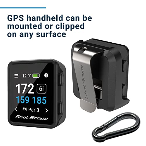 Shot Scope H4 GPS Handheld with Shot Tracking - F/M/B Green and Hazard Distances - 36,000+ pre-Loaded Courses - 100+ Stati...
