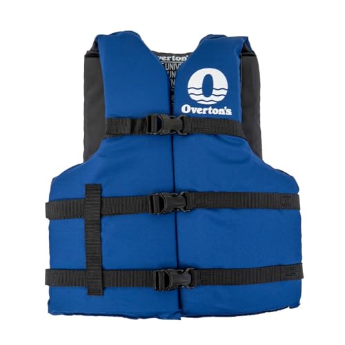 Overton's Universal Adult Life Jacket - Pack of 4, Nylon Shell with Closed-Cell Foam, Open Sides and Sturdy Belts, USCG Ap...