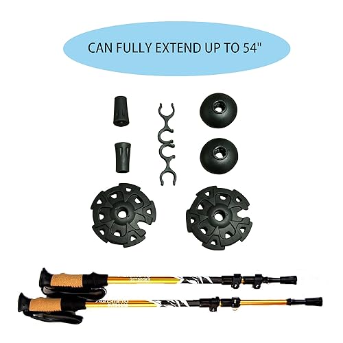 2 Pcs Trekking Poles,Aluminum Lightweight Collapsible Hiking Poles for Women,Walking Sticks for Hiking Carbon Fiber