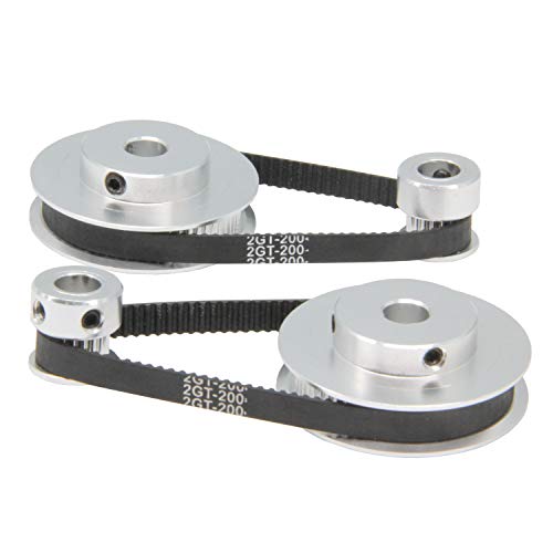 Zeberoxyz 2PCS Set GT2 Synchronous Wheel 20&60 Teeth 8mm Bore Aluminum Timing Pulleys with 2PCS Length 200mm Width 6mm Bel...