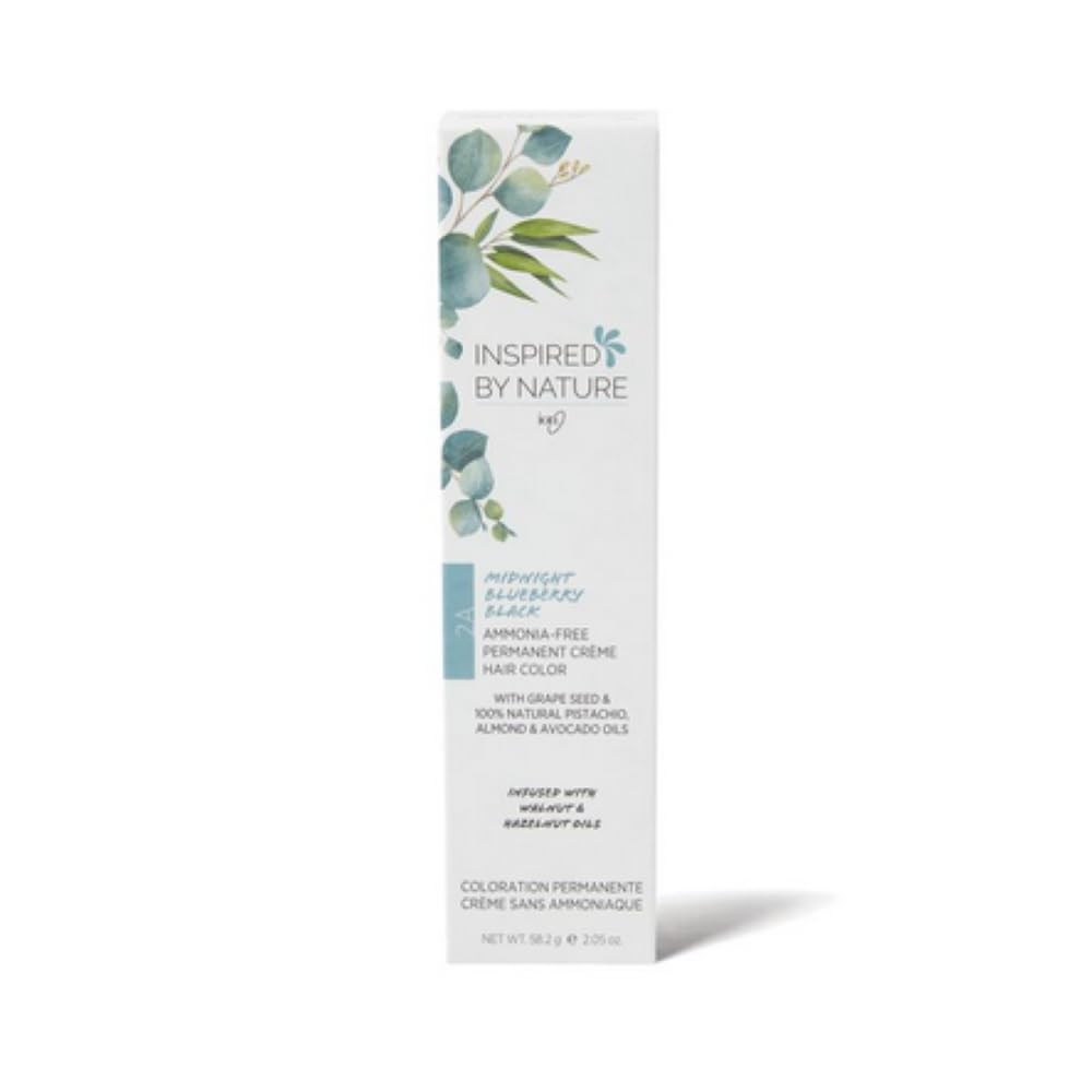 ion Inspired By Nature Permanent Hair Color Midnight Blueberry Black 2A, made from 100% naturallyderived polymers, cruelty free,