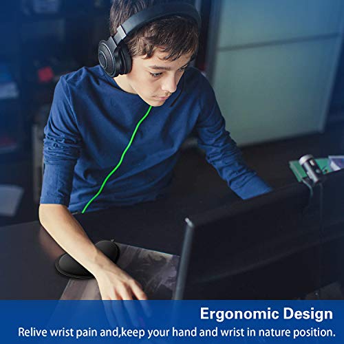 Mouse Wrist Rest, Canjoy 2 Pack Memory Foam Soft Fabric Mouse Wrist Rest Pad Support Cushion with Anti-Skid Rubber Base,Er...