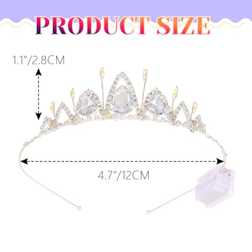 DRESBE Light Up Crystal Tiara and Crown LED Rhinestone Headband Glow Party Princess Hair Accessories for Women