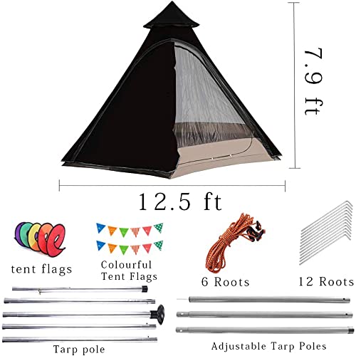 12'x10'x8'Dome Camping Tent 5-6 Person 4 Season Double Layers Waterproof Anti-UV Windproof Tents Family Outdoor Camping Te...