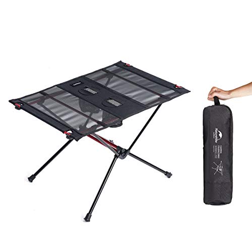 Naturehike FT07 Ultralight Camping Table, 1.6 LBS Portable Backpacking Table with Carry Bag & Cup Holder, Folding Mesh Cam...