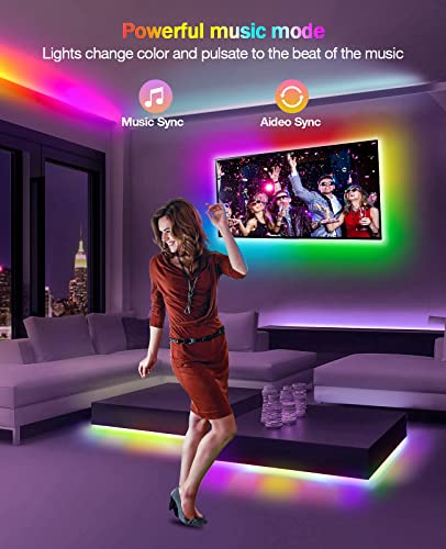Daymeet Led Lights for Bedroom, 33ft Led Chasing Effect Dream ICRGB Light Strip, USB Smart Light Strips APP Control Music ...