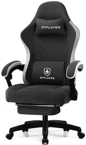 GTPLAYER Gaming Chair, Computer Office Chair with Pocket Spring Cushion, Linkage Armrests and Footrest, High Back Ergonomi...