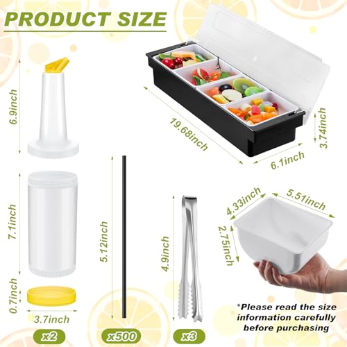 Mifoci 23 Pcs Bartender Supplies Kit Garnish Tray for Bartenders with Bar Caddy 3 Tier Salt Rimmer 13 Pcs Cocktail Shaker ...