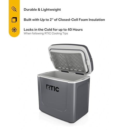 RTIC 8 QT Road Trip Personal Cooler, Small, Compact, Insulated, Portable Ice Chest Box for Food, Drink, Beverage, Beach, C...