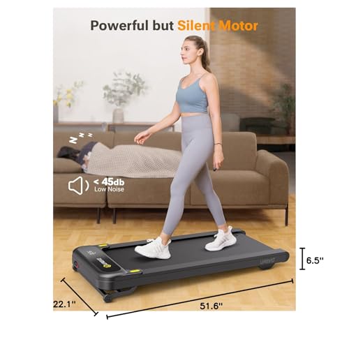 Smart Treadmill with 9% Auto Incline, Hiking and Running Walking Pad Treadmills for Home Office, Treadmill with UREVO APP, AI Powered Music Course, HIIT Programs Synced to Scenic Route, One-Click Mute
