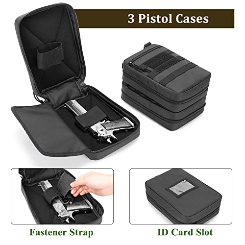 DSLEAF Tactical Pistol Backpack with 3 Pistol Cases for 6 Handguns, Gun Backpack with 13x Magazine Slots for Shooting and ...