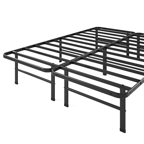 Zinus Rumi 14in Queen Metal Bed Frame, Quick Assembly SmartBase® Mattress Foundation, Heavy Duty Sturdy Steel with No Box Spring Needed, Eco-Friendly Packaging, Black