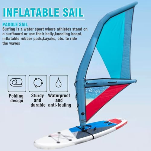 Professional Inflatable Paddle Board Kayak Sails,Inflatable Sail for Water Sports Kit, Inflatable Paddle Board Rotatable