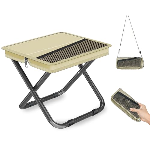 Mejora Portable Pocket Camping Chair,Ultralight Foldable Camp Stool with Compact Carry Bag, Heavy-Duty 220LBS Capacity for...