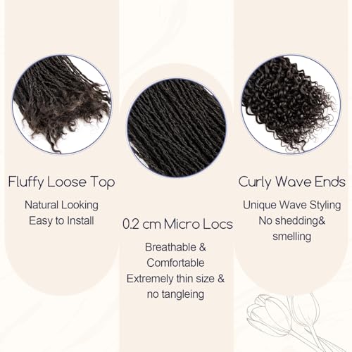 Teresa 0.2cm Micro Sister loc Extensions Human Hair Micro Locs Extensions Human Hair Interlocking Sisterlocks Sister Locs Curly Ends 100% Real Human Hair Dreadlock Extensions£¨14 Inch 60 Strands£©