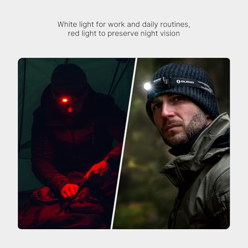 OLIGHT Perun 3 Mini Premium Headlamp 1250 Lumens Flashlight with Type-C Charging Box, Rechargeable Headlight with Red Ligh...
