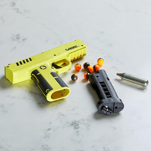 SABRE Home Defense Pepper Projectile Launcher, Large Size with (7) 0.68 Cal. Projectiles - 40% More Stopping Power for Extra Home Protection, and Made in USA SABRE Pepper Gel Canister 0.67 fl oz