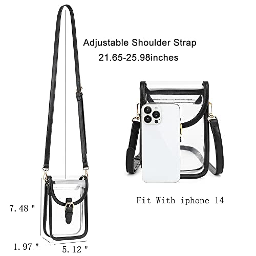 Small Clear Purse for Women Stadium, Clear Crossbody Cell Phone Purse Bag for Concerts, Sporting Event