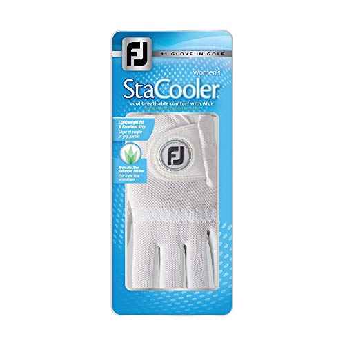 FootJoy Women's StaCooler Golf Glove, Pearl Small, Worn on Right Hand