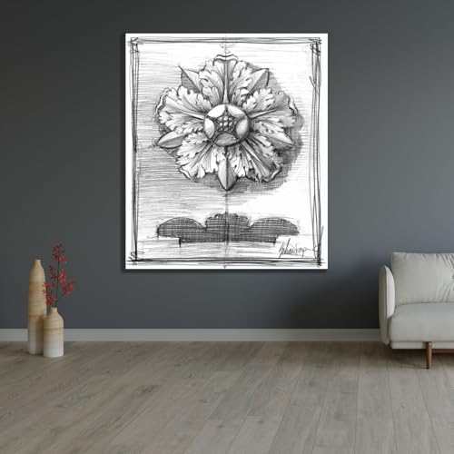 ArtDirect Non-Embellished Decorative Ornament II Custom Framed Art Print Giclee Print or Canvas Options with Various Sizes and Customization by Harper, Ethan