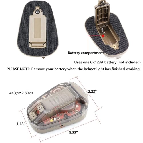 LThyzszb Tactical Helmet Light Signal Light with LED + IR/Strobe Military IFF Helmet Light Flashlight Survival Signal Ligh...