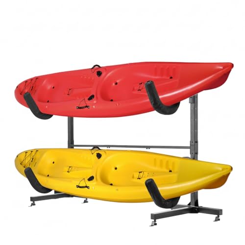 Rad Sportz Kayak Storage Rack - Freestanding Adjustable Stand with Padded Arms and 400lb Capacity for Canoes, SUP, or Padd...